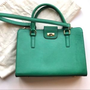 J. Crew green convertible tote / shoulder bag